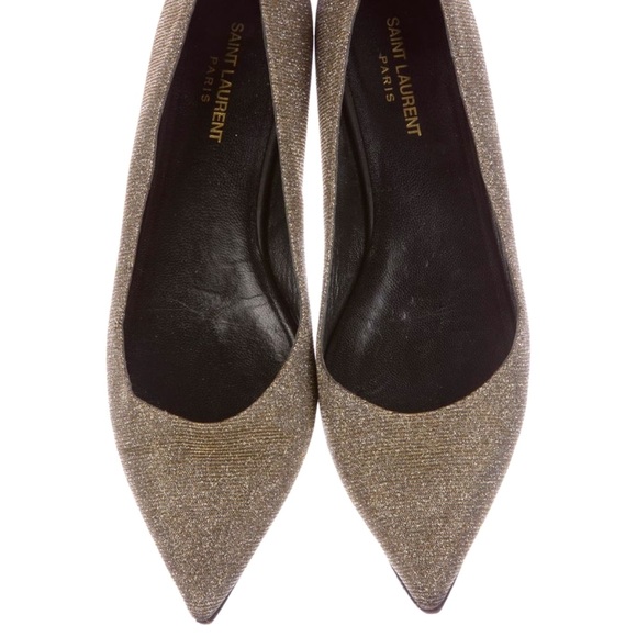 Saint Laurent YSL Paris Glitter flats size 41 used, US size 10 - Picture 3 of 16